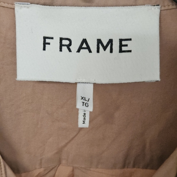 125 FRAME MEN'S BUTTON FRONT CAMP COLLAR SHIRT IN POWDER BRICK  SIZE XL - Picture 3 of 4